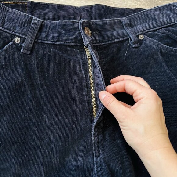 Vintage Levis Orange Tab Corduroy Pants Womens 32 Black Y2K Straight High Rise - Picture 4 of 16